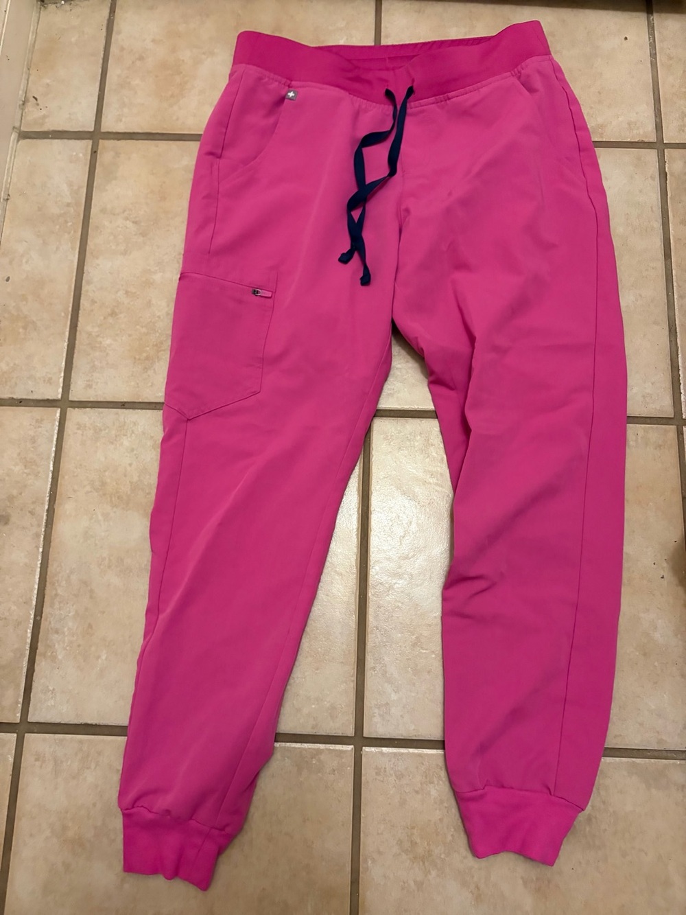 Womens figs scrubs bright pink Jogger Pants with Drawstring Waist- bottoms only